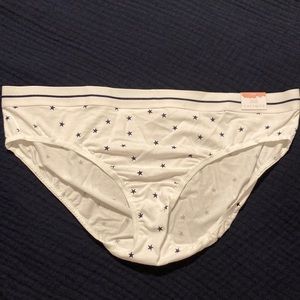 NWT Cacique white & navy Tiny Stars print Cotton Hipster panties Size 14/16